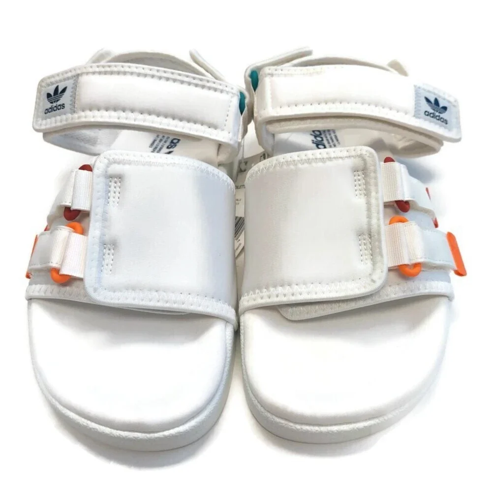 Adidas Adilette Mens Size 6 Sandal 4.0 Slides White Orange Sandals GZ8828